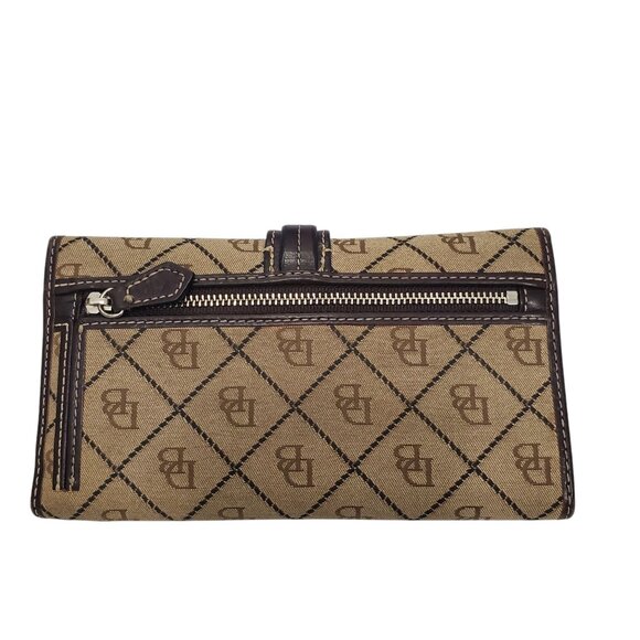 Dooney & Bourke Vintage Brown Signature Fabric Leather Classic‎ Tri-Fold Wallet - Picture 8 of 8